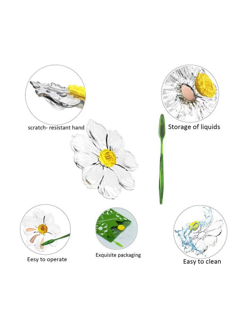 SYOSI Transparent Acrylic Makeup Palette, Handheld Makeup Mixing Tray Dual-Use Makeup Palette Makeup Artist Acrylic Palette Hygienic and Reusable Makeup Mixing Palette Innovative Acrylic Palette for Makeup - Image 4