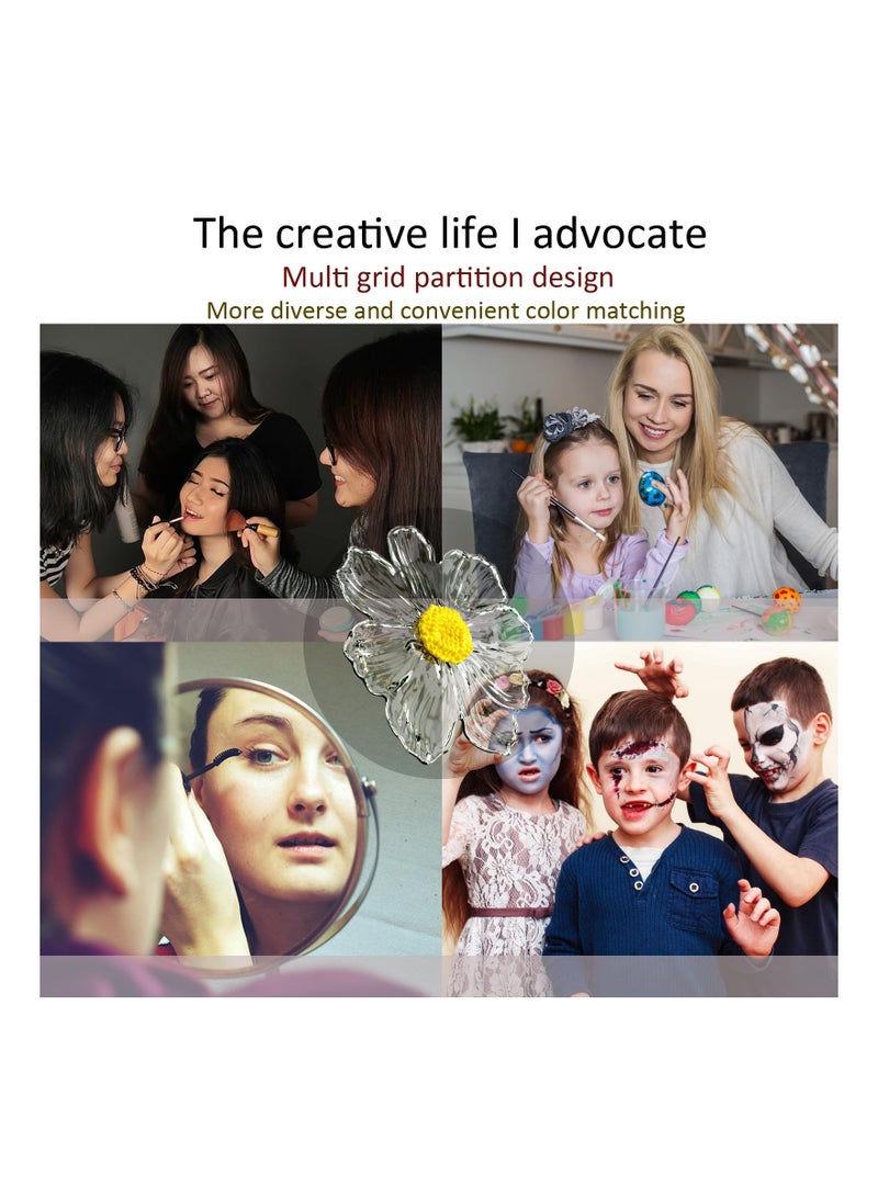 SYOSI Transparent Acrylic Makeup Palette, Handheld Makeup Mixing Tray Dual-Use Makeup Palette Makeup Artist Acrylic Palette Hygienic and Reusable Makeup Mixing Palette Innovative Acrylic Palette for Makeup - Image 3