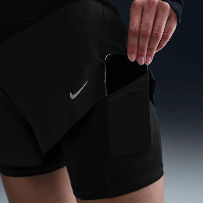 Nike Black Women's Swift Dri-FIT 2-in-1 Running Shorts for Women | Best Price UAE