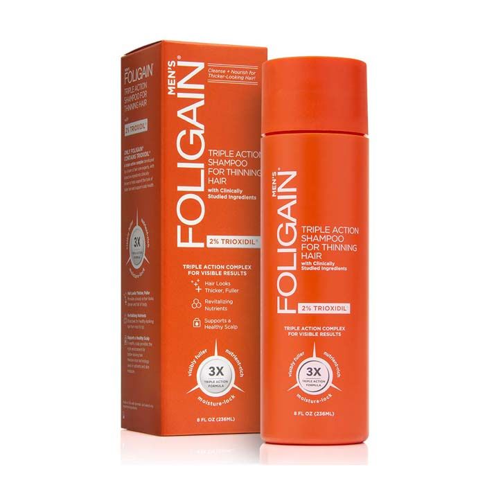 Foligain Triple Action Shampoo for Thinning Hair for Men with 2% Trioxidil 236ml