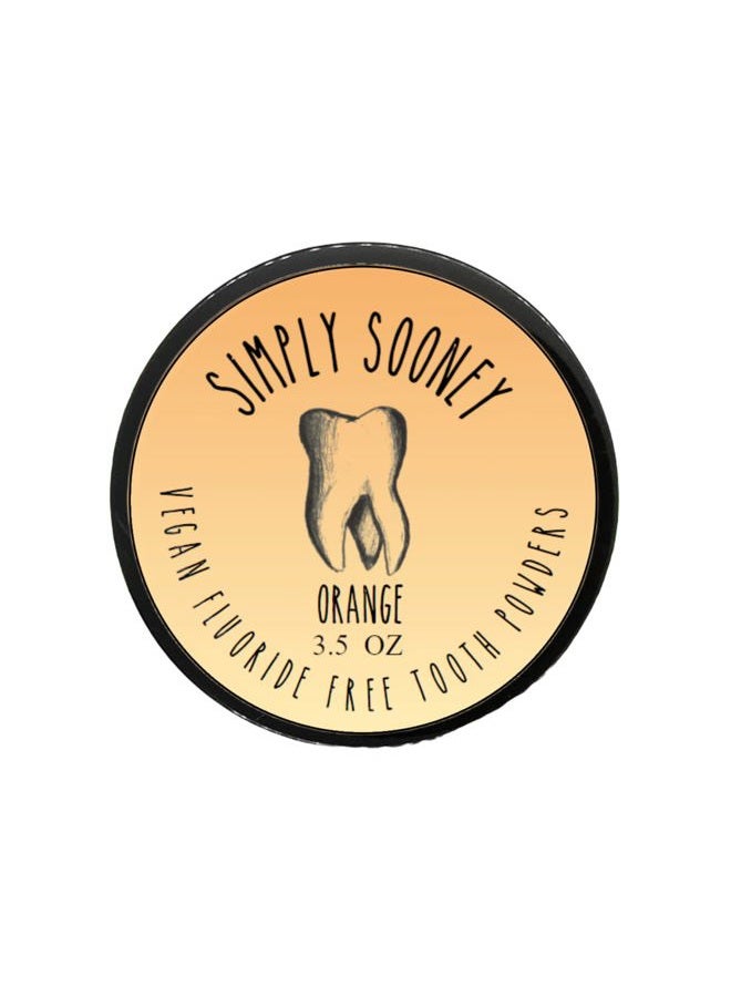 SIMPLY SOONEY Organic Vegan Fluoride Free Tooth Powder Orange Formula 3.5oz Suitable For Children Of All Ages (6 month supply, 100 grams) - Image 1
