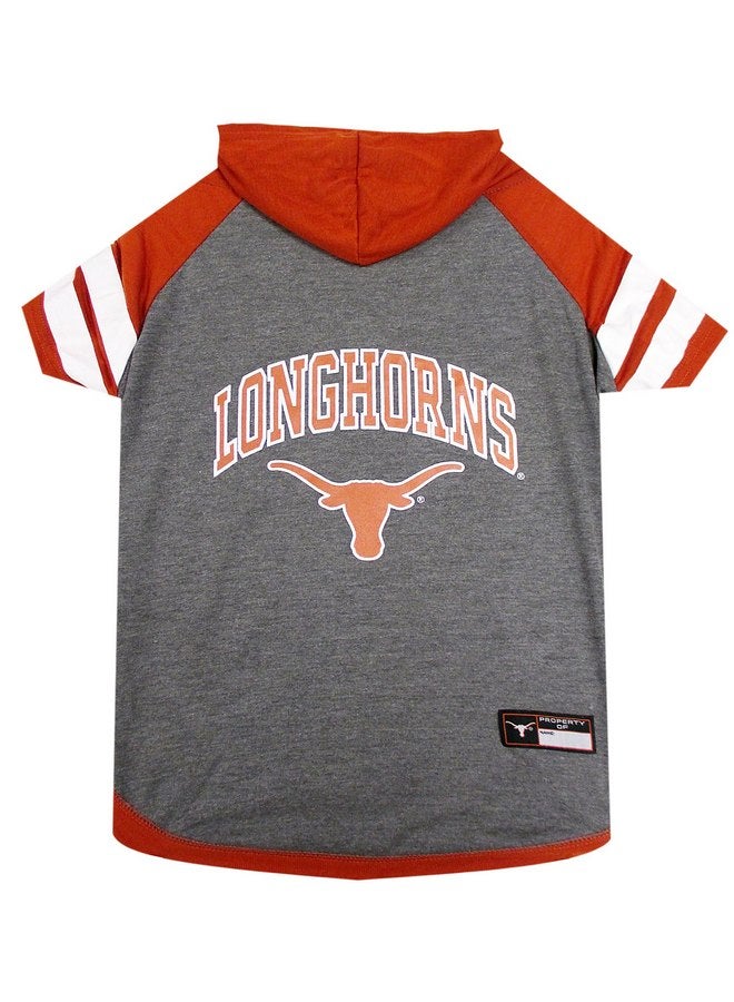 Pets First NCAA Texas Longhorns Hoodie for Dogs & Cats, X-Small Collegiate Licensed Dog Hoody Tee Shirt. Sports Hoody T-Shirt for Pets. College Sporty Dog Hoodie Shirt. - Image 1