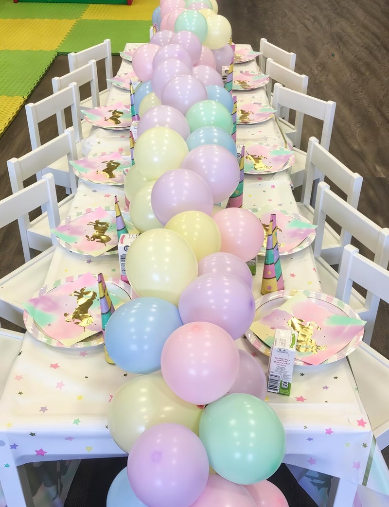 Haolongfa Pastel Balloons, 12 Inch Pastel Rainbow Balloons, 60 Pcs Latex Macaron Balloon Assorted Colors for Unicorn Party, Rainbow Party, Baby Shower,Spring Birthday, Wedding Decorations - Image 5