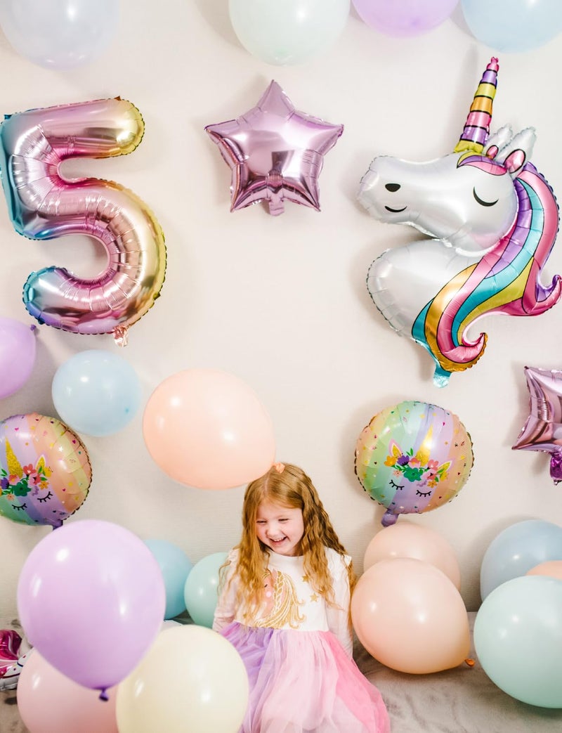 Haolongfa Pastel Balloons, 12 Inch Pastel Rainbow Balloons, 60 Pcs Latex Macaron Balloon Assorted Colors for Unicorn Party, Rainbow Party, Baby Shower,Spring Birthday, Wedding Decorations - Image 2
