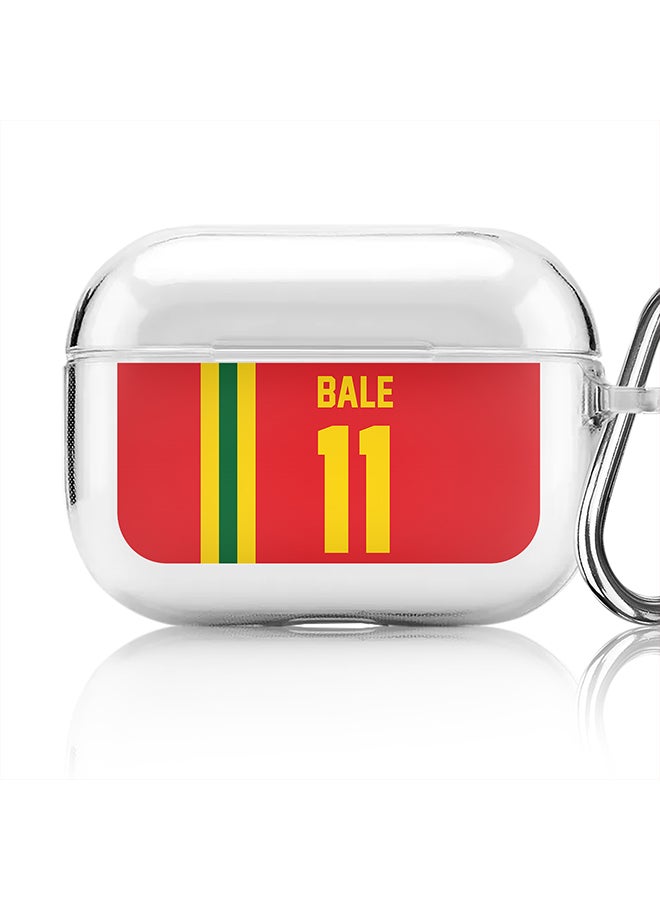 Stylizedd Classic Clear printed Case for Apple AirPods Pro 2nd Generation Thin Transparent Cover [Designed for Apple AirPods Pro 2nd Generation] - Football Team - Wales, Player Name - Bale - Image 1
