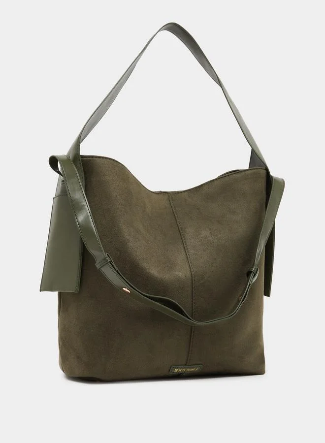 ستايلي حقيبة هوبو بتصميم شامواه زيتي