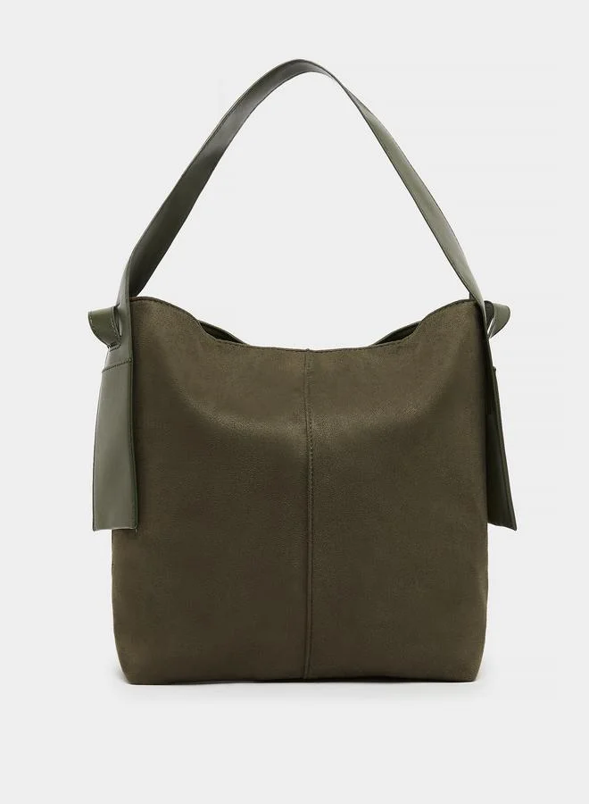 ستايلي حقيبة هوبو بتصميم شامواه زيتي