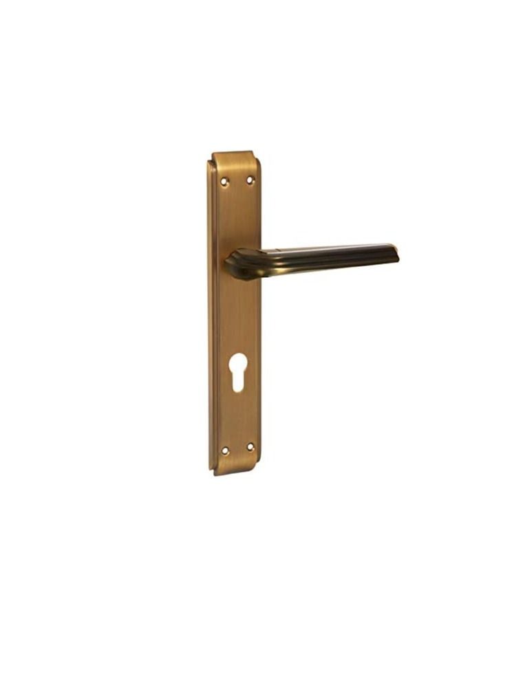 روبستلاين مجموعة قفل الباب Robustline (المقبض والقفل) | 85 ملم إلى المركز | لون ذهبي | مقبض نمط الخطوط - Image 2