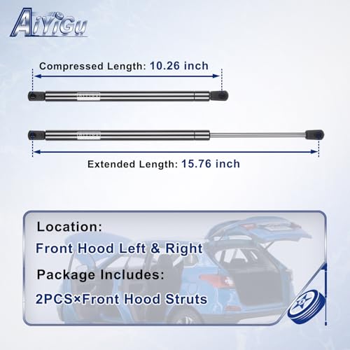 AiYiGu Front Hood Struts Shocks Lift Supports Gas Springs 4153 Compatible with 2004-2008 Ford F150, 2008 Lincoln Mark LT, Replacement SG404075, Pack of 2 - Image 2