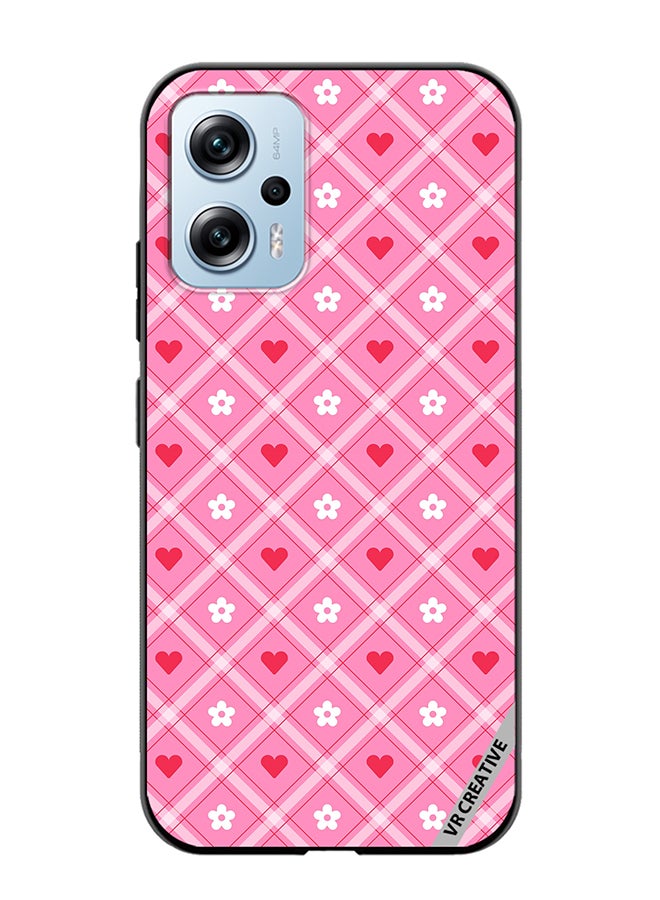 VR CREATIVE Protective Case Cover For Xiaomi Poco X4 GT Cute Heart Love Daisy Flower Design Multicolour - Image 1