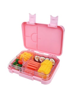 Square Sealed Lattice Portable Lunch Box Pink