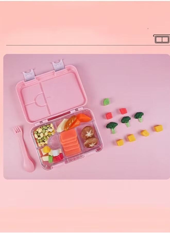Arabest - Square Sealed Lattice Portable Lunch Box Pink - Image 1