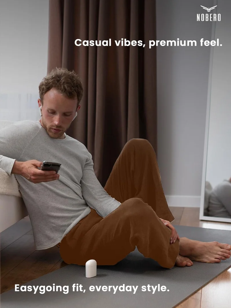 NOBERO  Brown Joggers for Men for Men | Best Price UAE