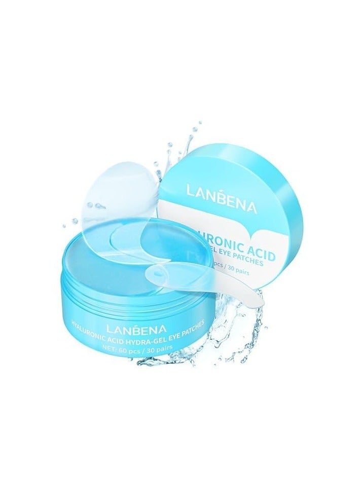LANBENA Hyaluronic Acid Hydra-Gel Eye Mask Sheet Collagen Eye Patches Skin Care Eye Gel for Moisturizing Remove Dark Circles Eye Bag (30 Pairs) - Image 1