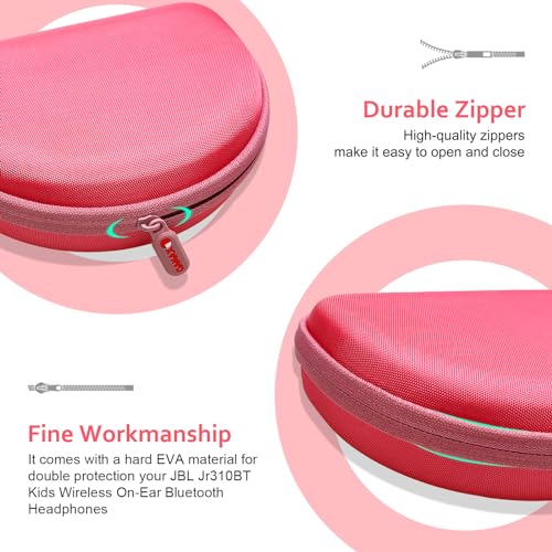 XANAD EVA Hard Case for JBL Junior 320BT / JR300BT / Jr310BT, Sony MDR-ZX110 / MDRZX110NC / MDR-ZX310AP On-Ear Headphones - Pink - Image 5