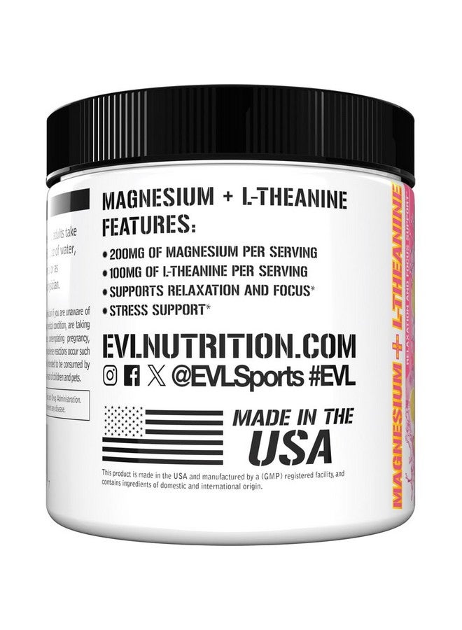 Evlution Nutrition Magnesium + L-Theanine - Natural Relaxation & Focus Support - 200mg Magnesium + 100mg L-Theanine - Vegan & Non-GMO - Powder Dietary Supplement - 30 Servings - Pink Lemonade - Image 5