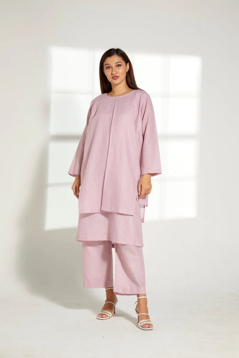 مويستريت Crew Neck Double Layered Top & Pants Set