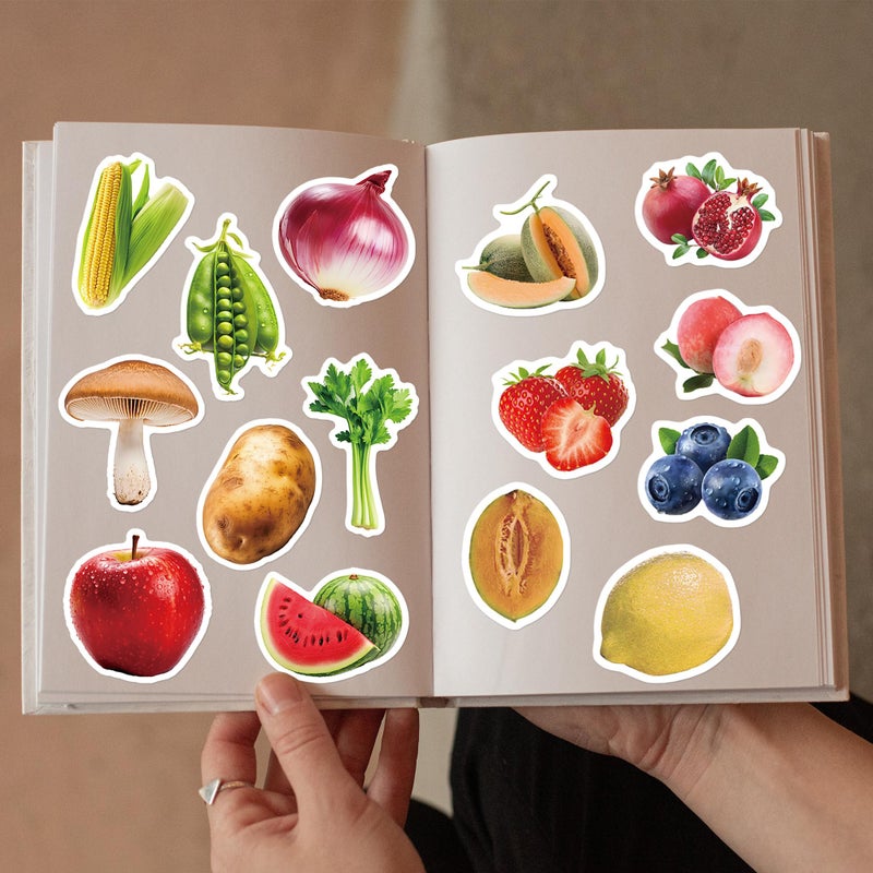Kigibo Food Stickers for Kids, 110pcs Fruit Vegetable Realistic Stickers Teachers Student Decals for Classroom Theme Activities(Fruits Vegetables) - Image 5