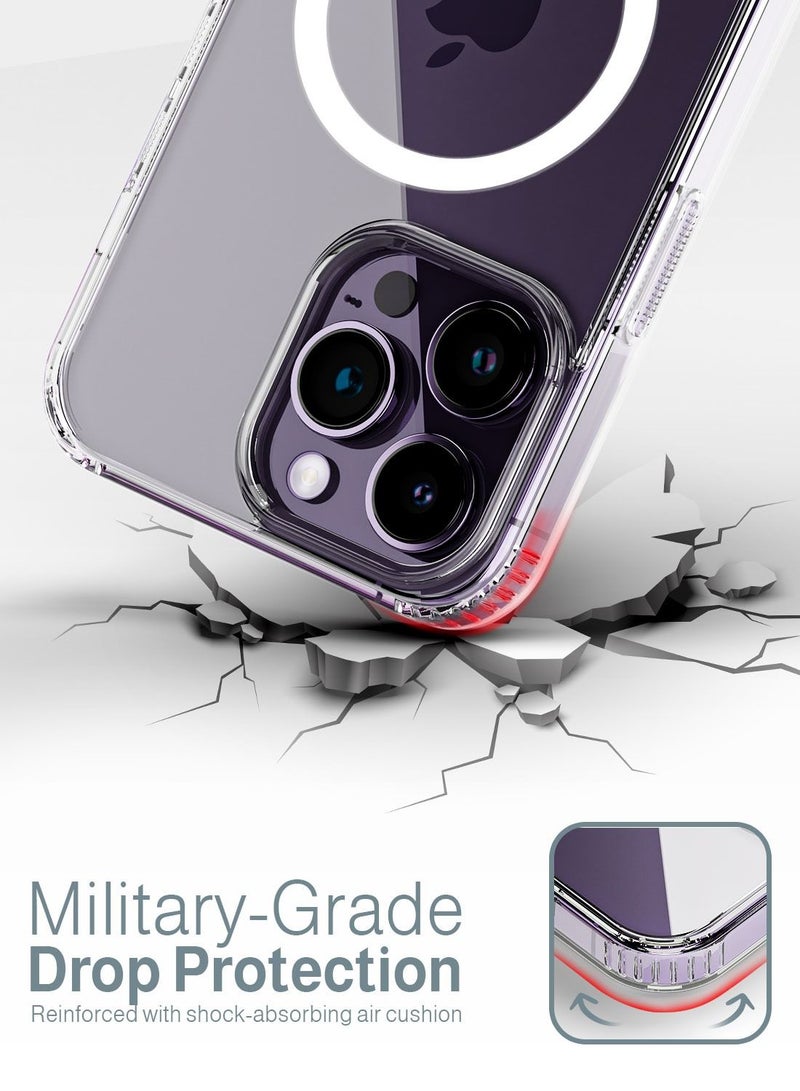 Moxedo Lite Crystal-Clear Magnetic Case Wireless Charging 9H Tempered Glass Screen Protector Compatible for iPhone 14 Pro Max - Image 3