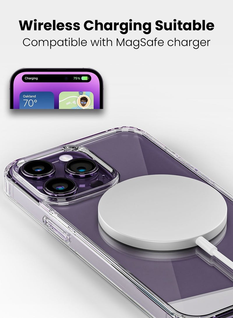 Moxedo Lite Crystal-Clear Magnetic Case Wireless Charging 9H Tempered Glass Screen Protector Compatible for iPhone 14 Pro Max - Image 2
