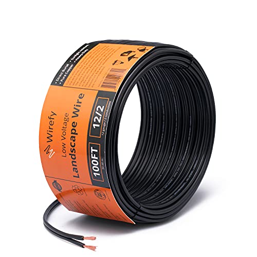 Wirefy 12/2 Low Voltage Landscape Wire 100 ft | Low Voltage Landscape Lighting Wire | Pure Copper | Outdoor Direct Burial | 12-Gauge 2-Conductor 100 Feet | UL Listed - Image 1