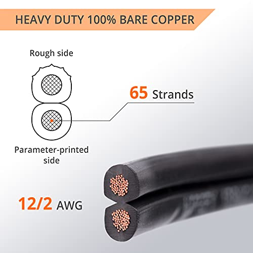 Wirefy 12/2 Low Voltage Landscape Wire 100 ft | Low Voltage Landscape Lighting Wire | Pure Copper | Outdoor Direct Burial | 12-Gauge 2-Conductor 100 Feet | UL Listed - Image 2