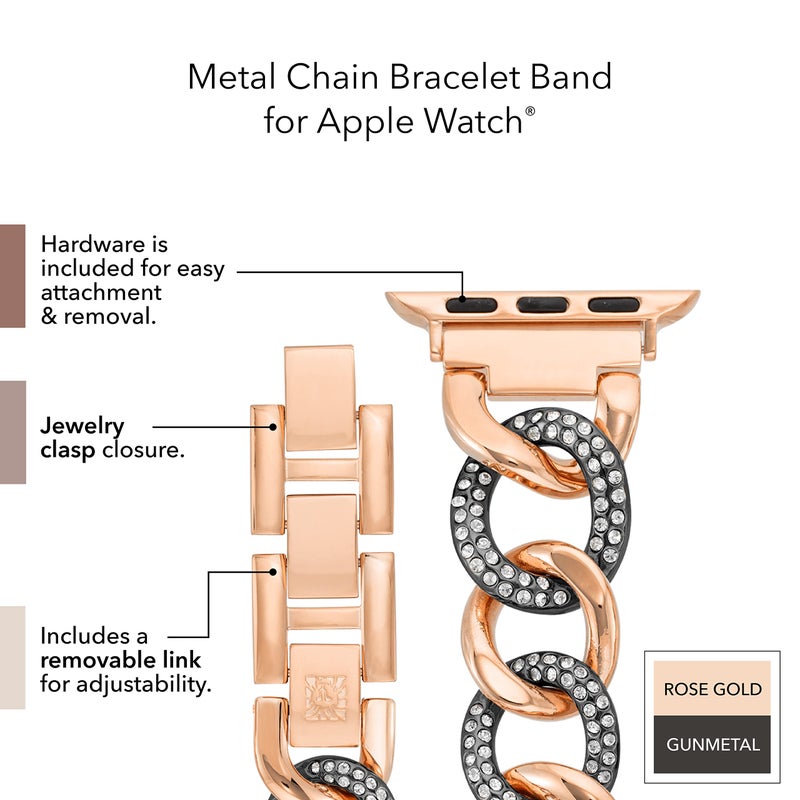 Anne Klein Fashion Chain Bracelet for Apple Watch, Secure, Adjustable, Apple Watch Replacement Band, Fits Most Wrists - Image 5