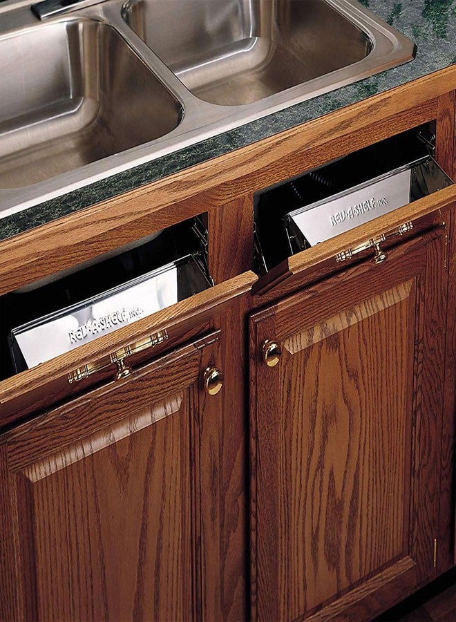 Rev-A-Shelf 19" Slim Tip Out Sink Tray for Kitchen and Bathroom Base Cabinets, Large Pull Out Stainless Steel Storage Organizer, 6541-19-52, 2 Pack - Image 3