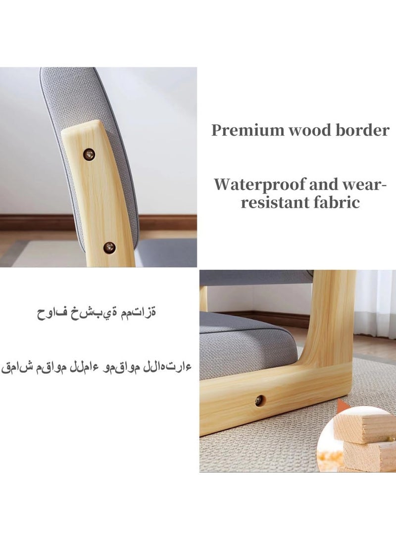 AUTOYSUR Floor Chair Tatami Chair,Low Stool Legless Chair,Abrasion-resistant and Anti-scratch Fabric Upholstered Japanese Style Floor Chair,Tatami Chair with Back Upholstery,Solid Wood Frame Meditation Chair - Image 4