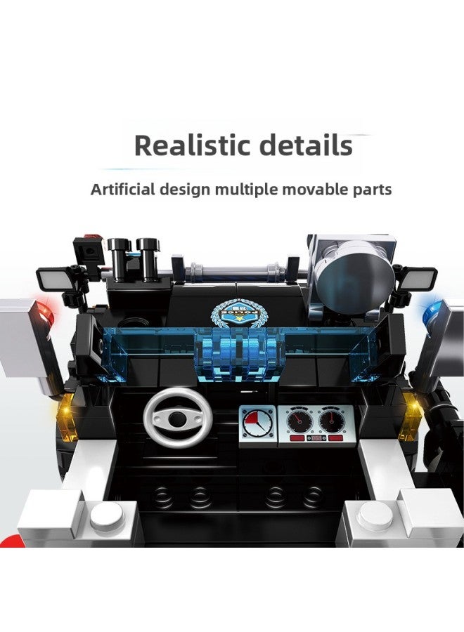 Woma Building Blocks Technology Special Police Team Series Boys Benefit Intelligence Assembled Police Car Aircraft Toys-Color:C0592 Four-in-one Lightning-proof Riot Armored Vehicle  - Image 4