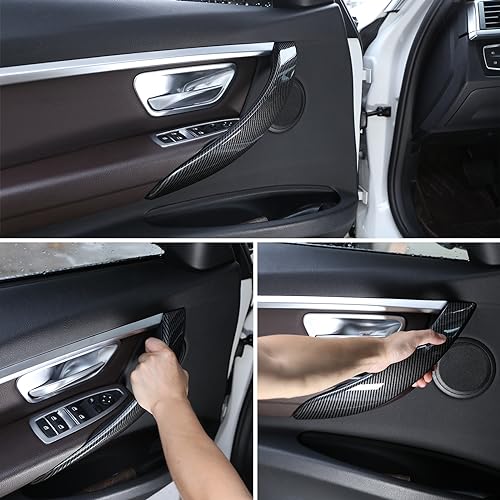 CHUANGHUI Car Door Handle for BMW 3 4 Series 3GT F34 F36 F30 2013-2018 Interior Door Handles Replace Cover Car Door Handle 320i 328i 330i 335i 340i (Outer Carbon Fiber Color) - Image 2