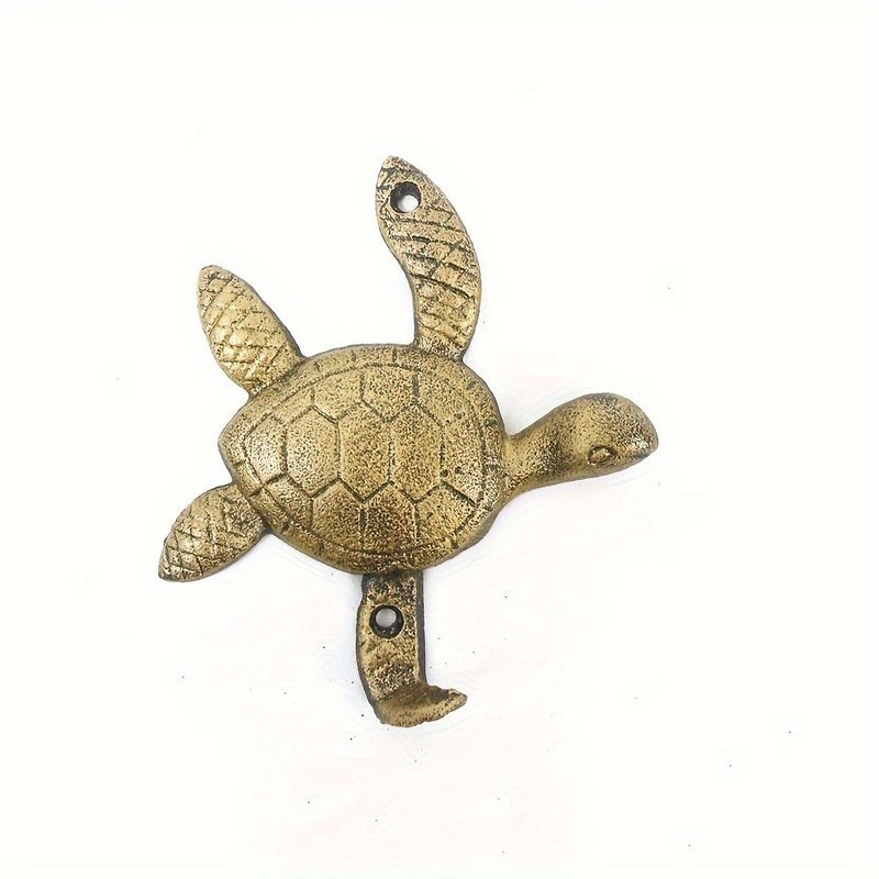 Cast Iron Turtle Wall Hooks Traditional Coat Hangers For Home Decor Easy Install - Image 1