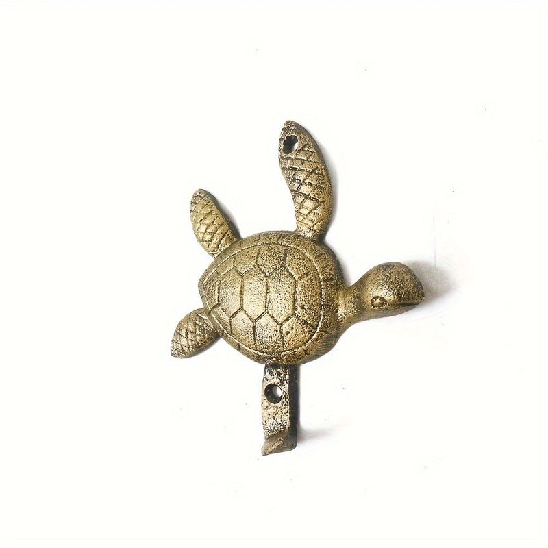 Cast Iron Turtle Wall Hooks Traditional Coat Hangers For Home Decor Easy Install - Image 2