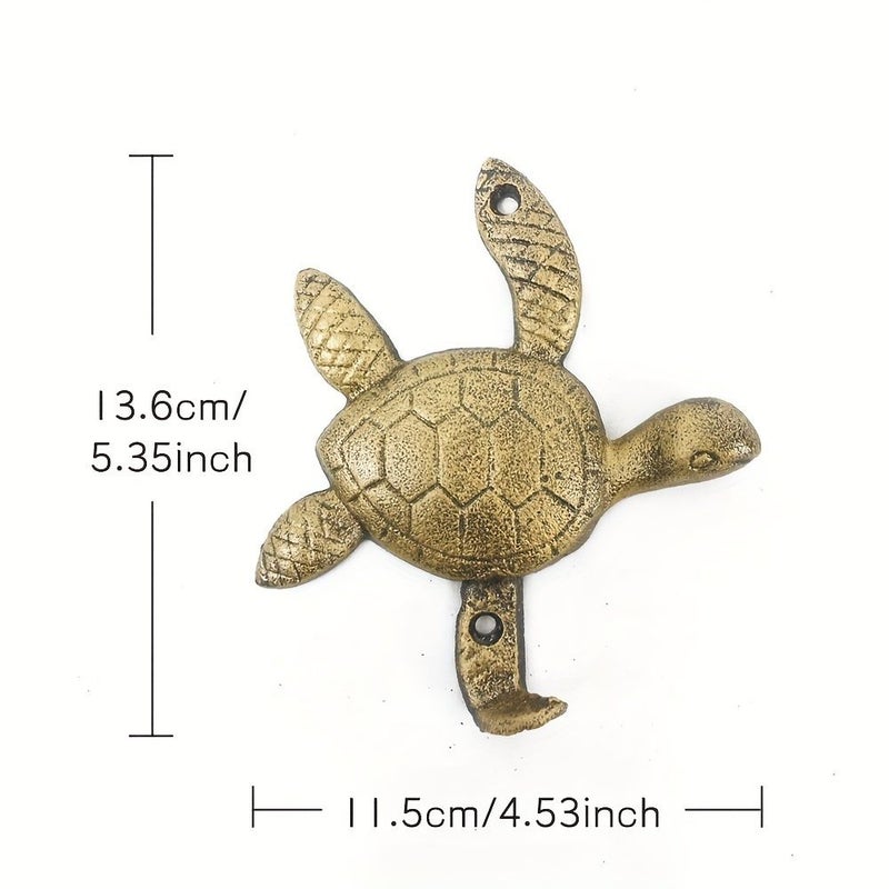 Cast Iron Turtle Wall Hooks Traditional Coat Hangers For Home Decor Easy Install - Image 3