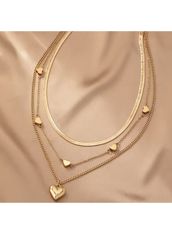 Goolsky 3pcs Women's Pendant Necklace Set, Adjustable Three-Layer Stackable Jewelry for Daily Wear, Perfect Couple Gift - Image 5