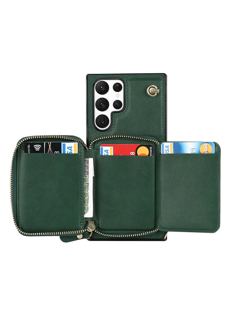 Suteni Crossbody Strap Back Cover Card Slots Leather Phone Case for Samsung - Image 3
