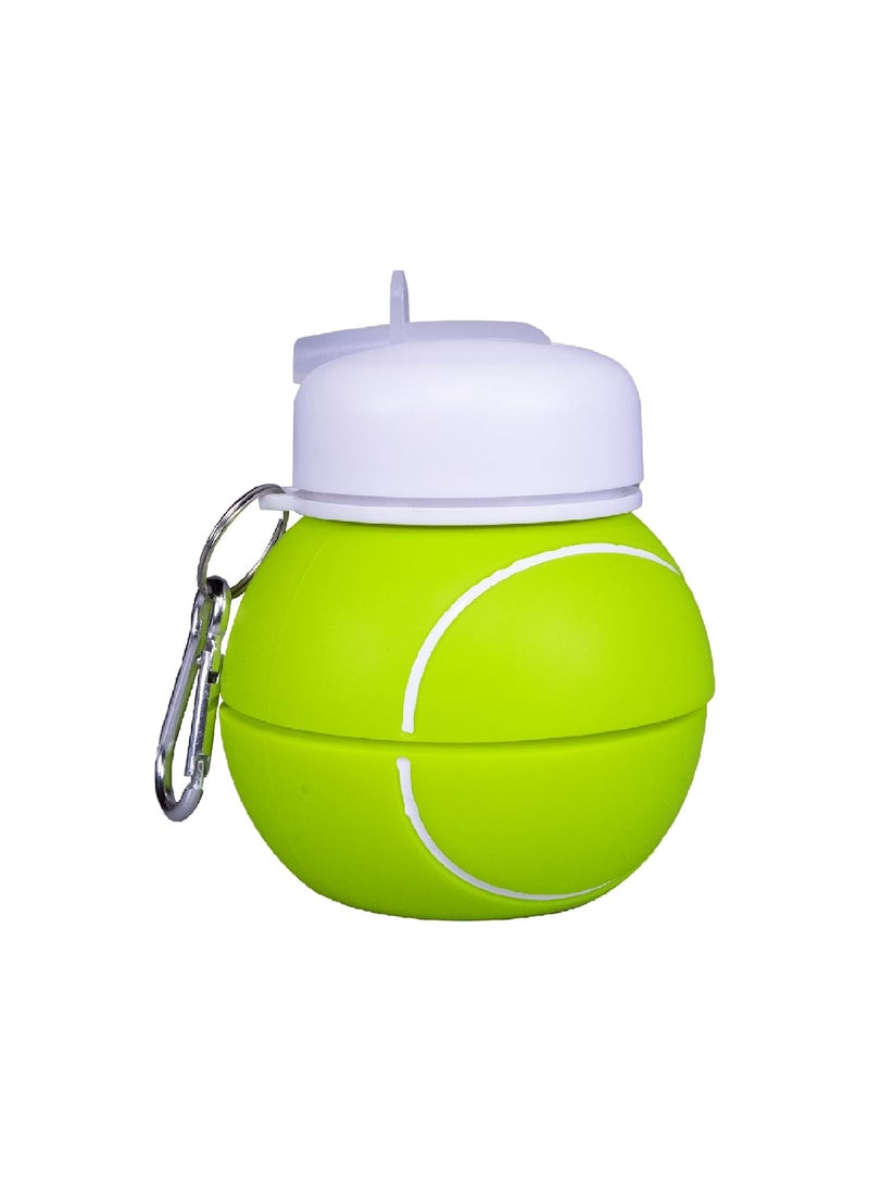 SMILY KIDDOS Smily Kiddos Silicone Expandable & Foldable Tennis ball Water Bottle Green & Expandable Soft Water Bottle | Boys &Girls| Comes with Tennis ball Theme  - Image 1