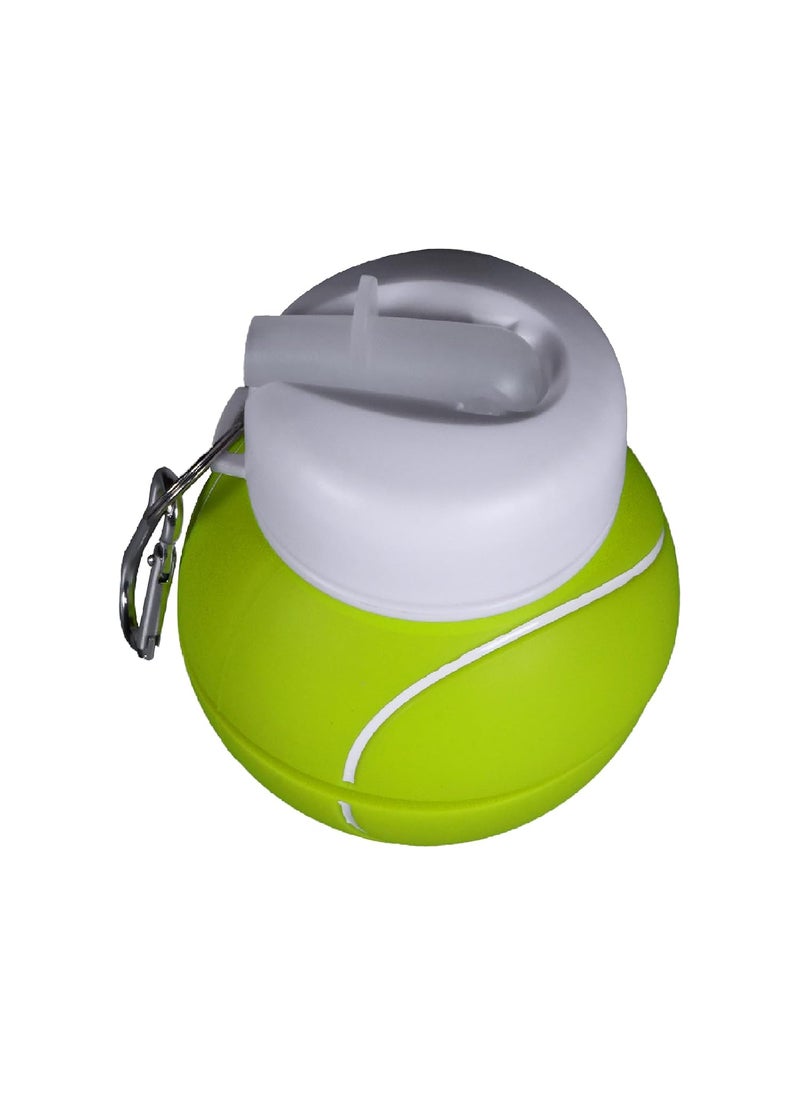 SMILY KIDDOS Smily Kiddos Silicone Expandable & Foldable Tennis ball Water Bottle Green & Expandable Soft Water Bottle | Boys &Girls| Comes with Tennis ball Theme  - Image 3