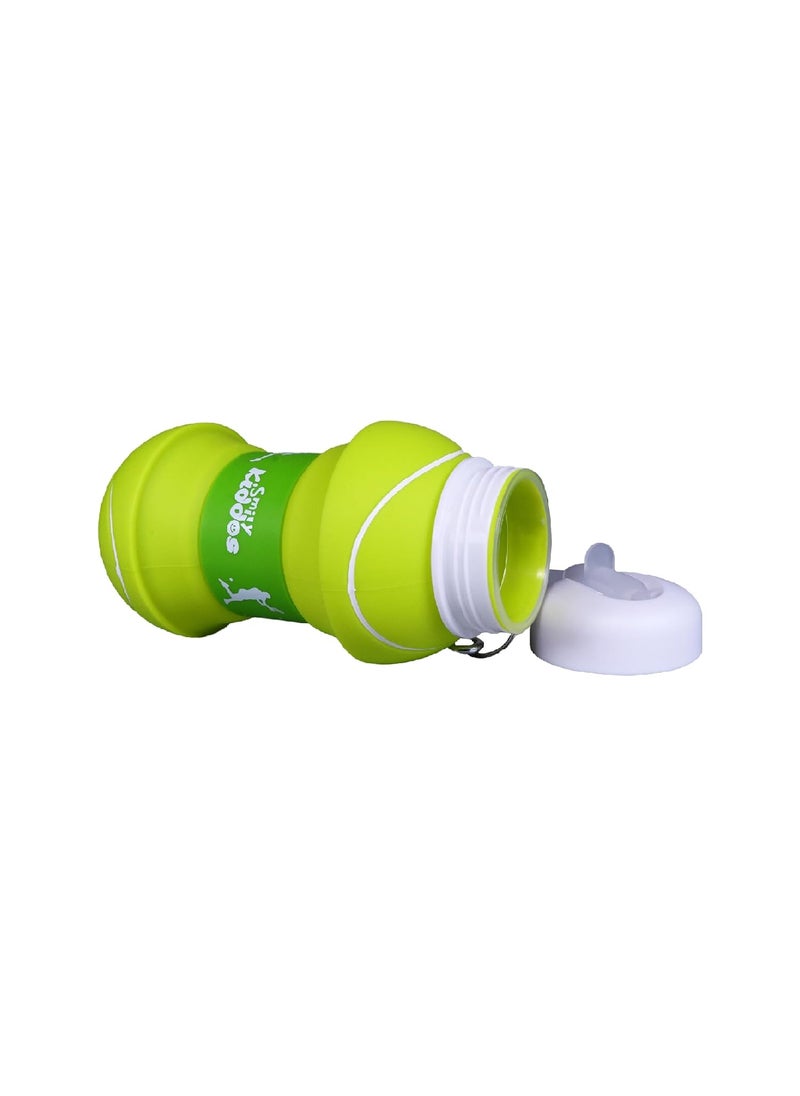 SMILY KIDDOS Smily Kiddos Silicone Expandable & Foldable Tennis ball Water Bottle Green & Expandable Soft Water Bottle | Boys &Girls| Comes with Tennis ball Theme  - Image 5
