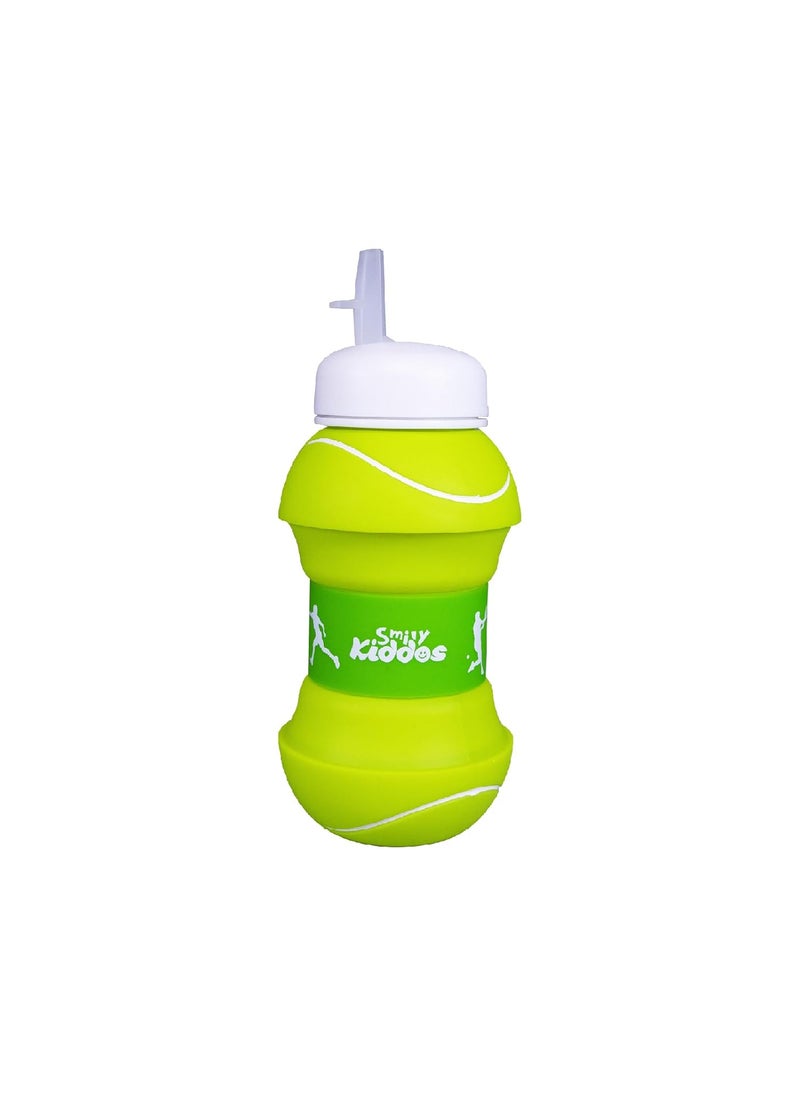 SMILY KIDDOS Smily Kiddos Silicone Expandable & Foldable Tennis ball Water Bottle Green & Expandable Soft Water Bottle | Boys &Girls| Comes with Tennis ball Theme  - Image 4