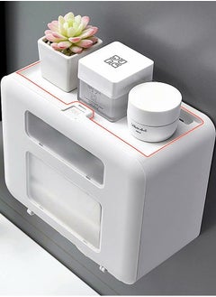 Generic Wall Mounted Tissue Storage Box - Toilet Paper Box Dispenser with Phone Holder Organizer Drawer Bathroom Towel Period Trash Bag Multifunction Tissue Storage Box  - Image 3