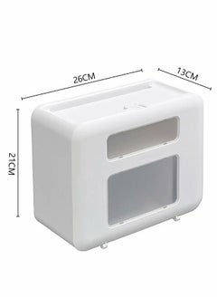 Generic Wall Mounted Tissue Storage Box - Toilet Paper Box Dispenser with Phone Holder Organizer Drawer Bathroom Towel Period Trash Bag Multifunction Tissue Storage Box  - Image 5