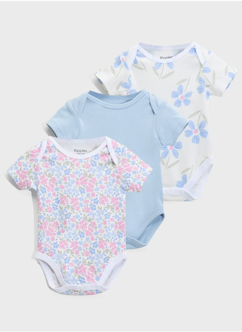 ريبلز مع نمشي Girls 3-Pack Combo Bodysuit