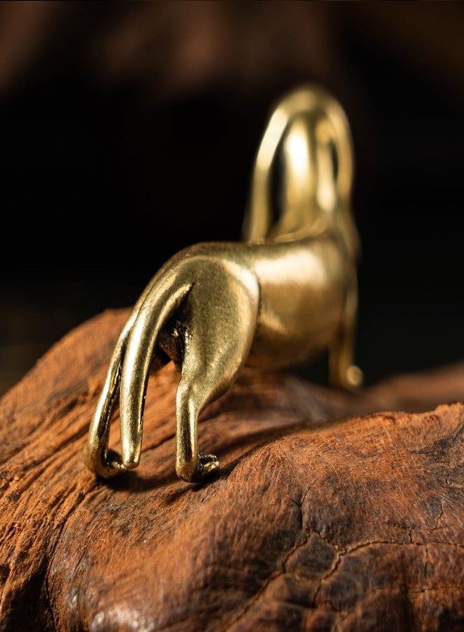 chovy تمثال صغير عتيق من النحاس الصلب من تشوفي - زينة مكتبية رقيقة على شكل كلب داشهوند لمحبي الحيوانات الأليفة - قطعة فنية رائعة لهواة جمع التحف وديكور المنزل (كلب داشهوند) - Image 4