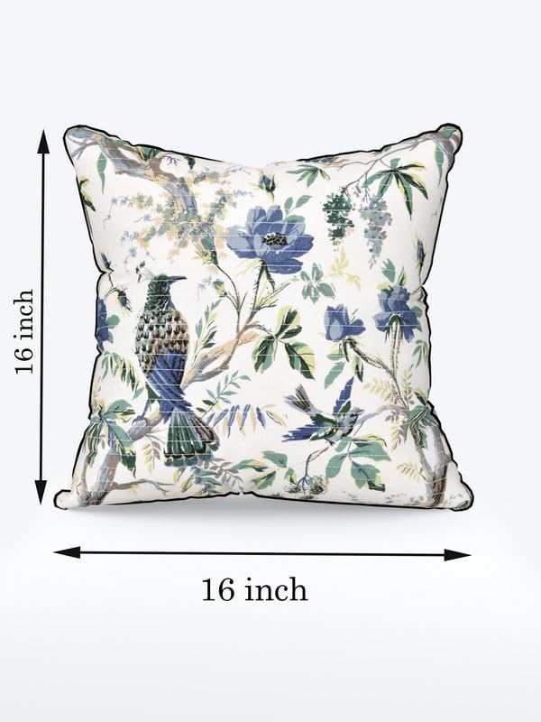 EasyGoods India Premium Cotton Cushion Covers 16x16 Inch | Soft Durable Fabric | Elegant Printed Covers for Sofa & Living Room | Hidden Zipper | Set of 3 - Image 3