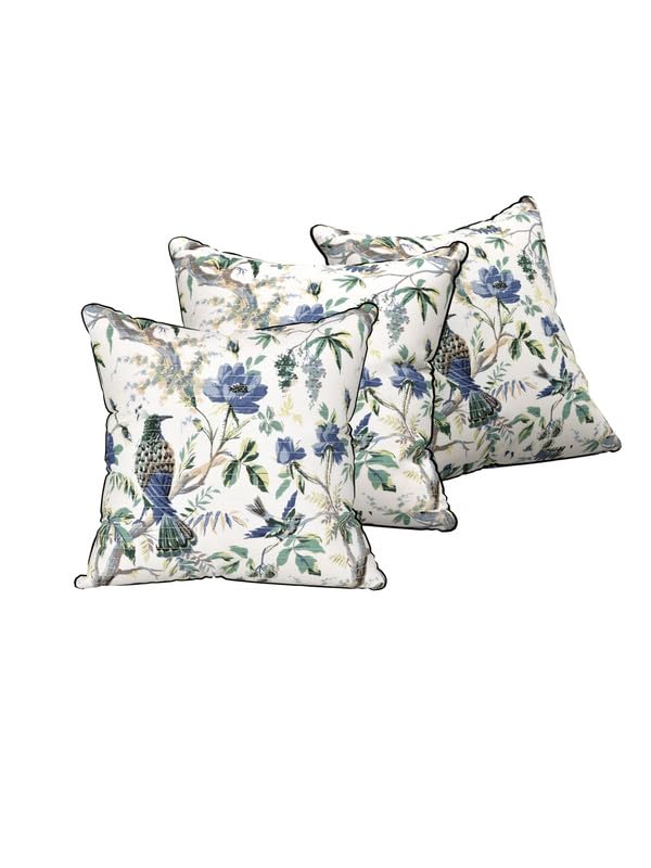 EasyGoods India Premium Cotton Cushion Covers 16x16 Inch | Soft Durable Fabric | Elegant Printed Covers for Sofa & Living Room | Hidden Zipper | Set of 3 - Image 4