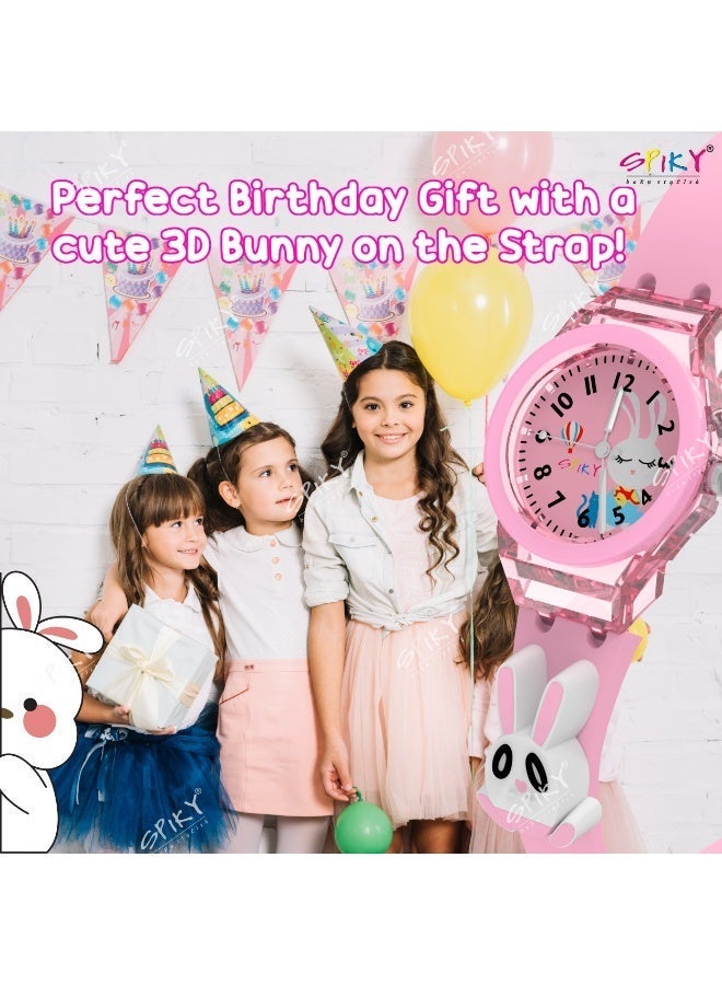 SPIKY Analog Watch for Kids Girls | 3D Cartoon | 7 Multicolor LED Glowing Lights with Radium Silicone Strap | Best Birthday Gift | Analogue Wrist Watches for Girls | Age 3-12 yrs - Image 3