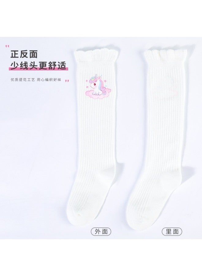 Smart Friends Zhiyou Children's Mid-calf Socks, Cotton, Thin Spring And Autumn Style, Girls' Long Socks, Baby Half-leg Socks, Summer Girls' High Socks, Student Long Socks - Image 2