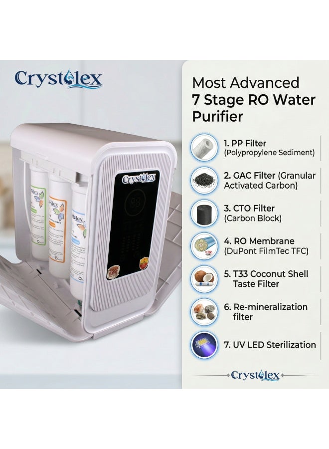 Crystolex Deluxe Nova 7-Stage RO Water Purifier with UV LED | Free Installation Included | Reverse Osmosis Filtration System for Home | 380L/Day Output | Balanced PH & Minerals | Drinking Water Filter System for Home | 380L/Day Output | Balanced PH & Minerals Water Filter | Crystolex RO Water Filter for Home and Offices | - Image 5