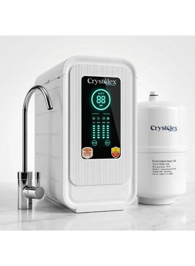 Crystolex Deluxe Nova 7-Stage RO Water Purifier with UV LED | Free Installation Included | Reverse Osmosis Filtration System for Home | 380L/Day Output | Balanced PH & Minerals | Drinking Water Filter System for Home | 380L/Day Output | Balanced PH & Minerals Water Filter | Crystolex RO Water Filter for Home and Offices | - Image 1